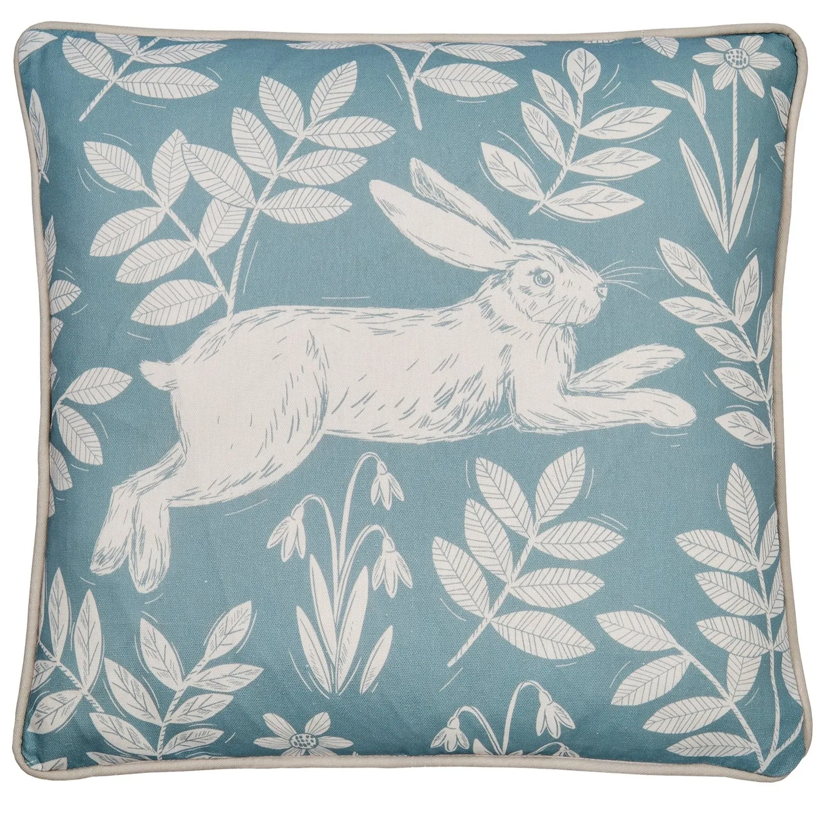 Dreams & Drapes Spring Rabbit Outdoor Cushion - Duck Egg