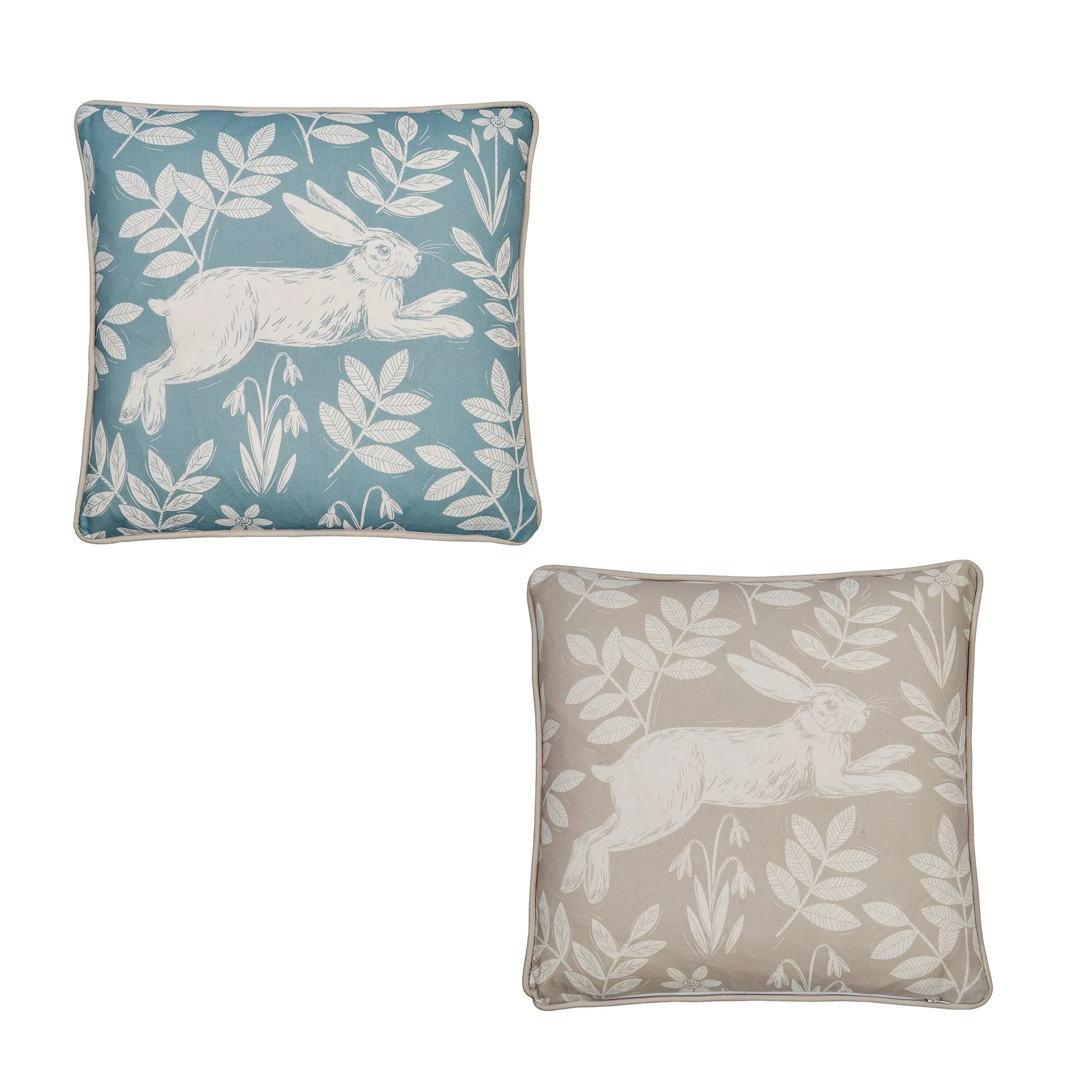 Dreams & Drapes Spring Rabbit Outdoor Cushion - Duck Egg