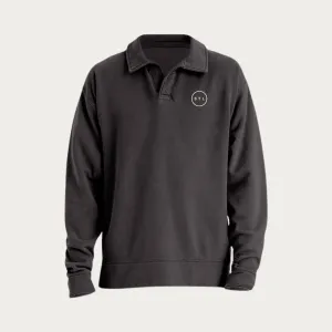 Embroidered City Circle Garment-Dyed Rugby Sweatshirt