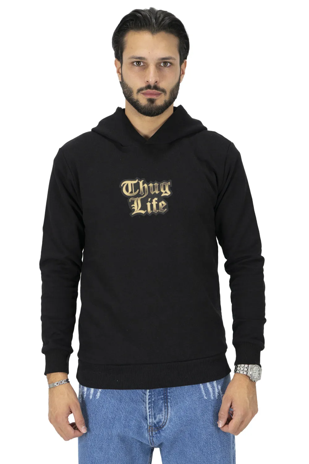 Felpa Uomo Con Cappuccio ''Thug Life'' Art. Fe128