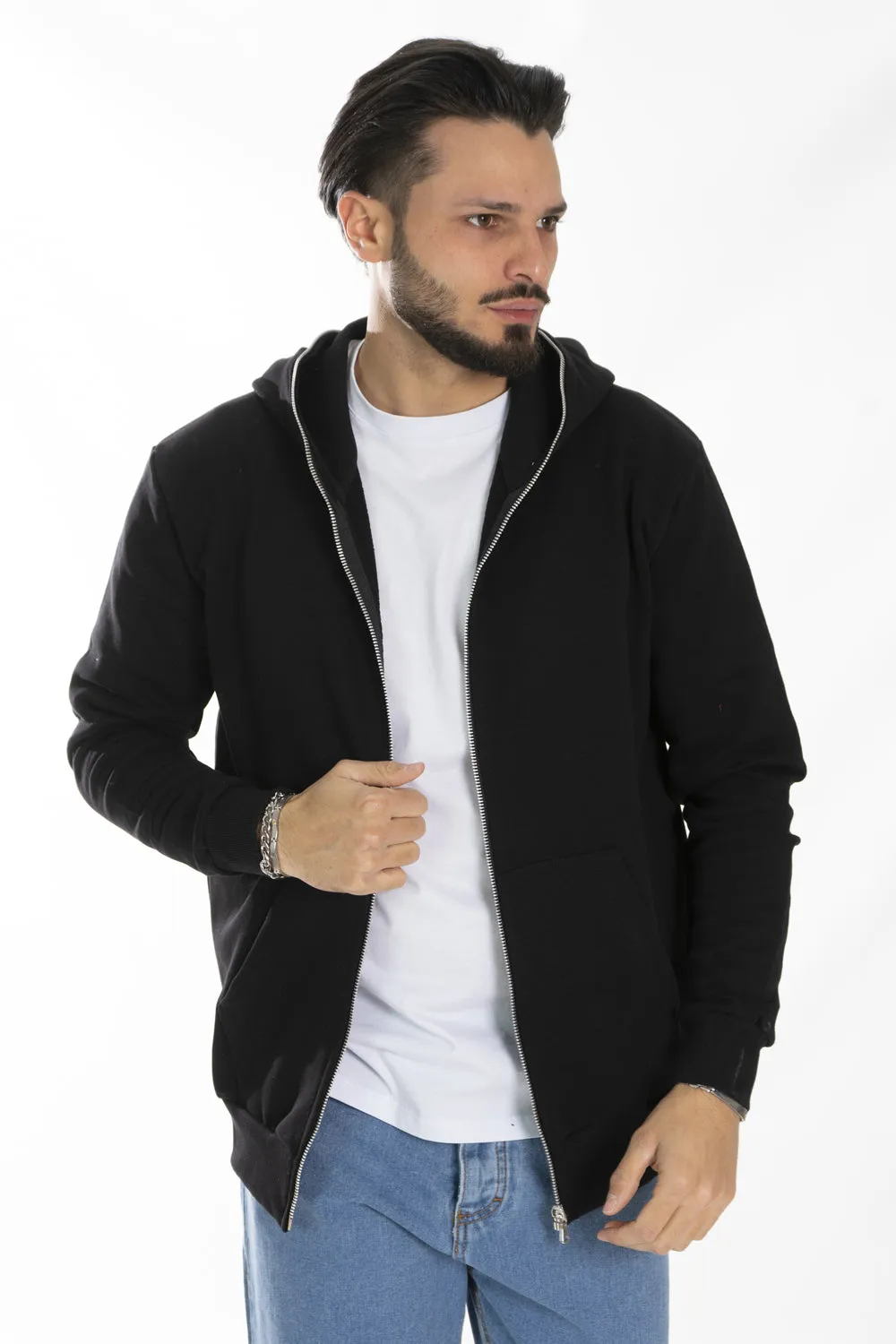 Felpa Uomo Con Zip Stampa Retro Art. Fe152