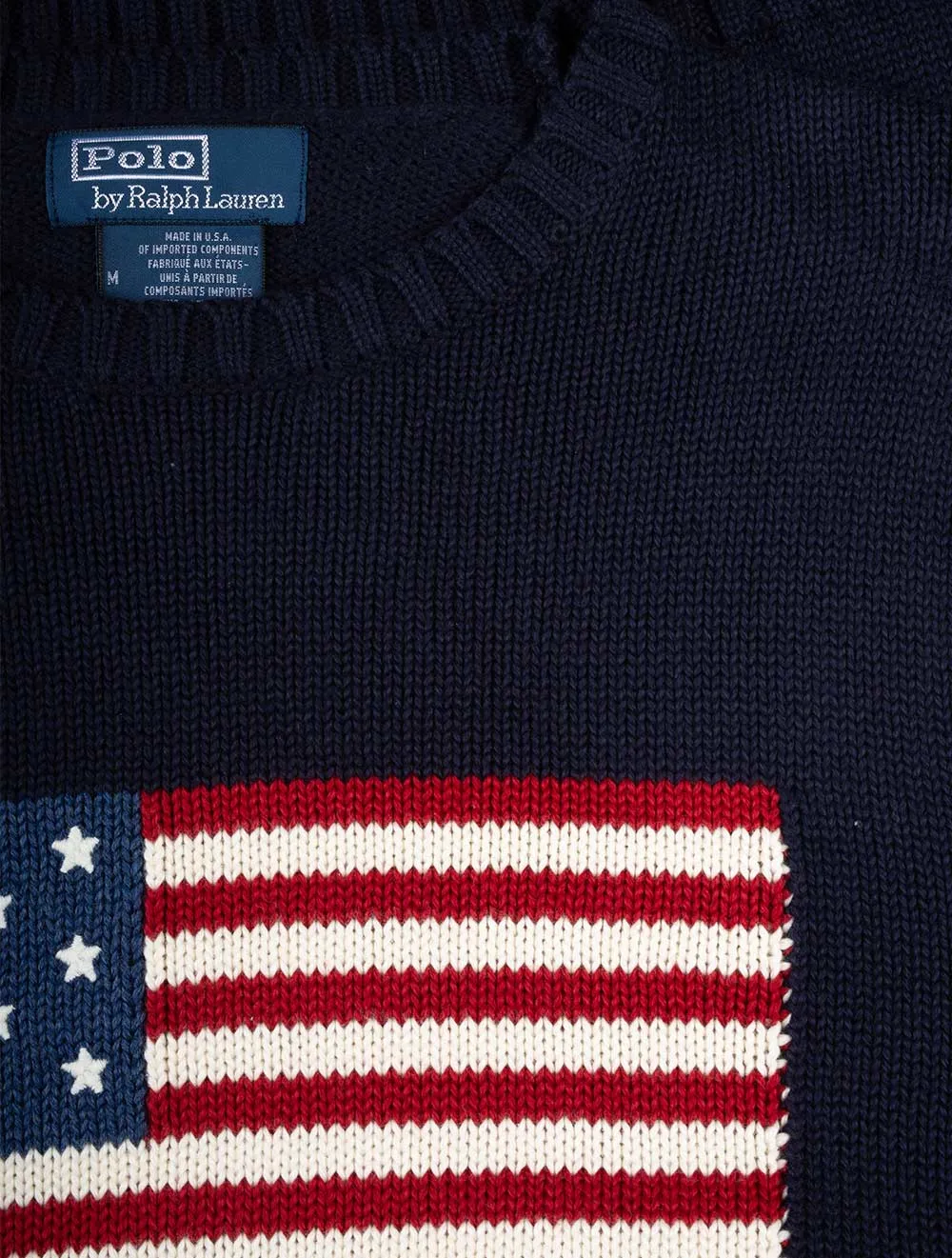 Flag Roving Cotton Pullover Navy