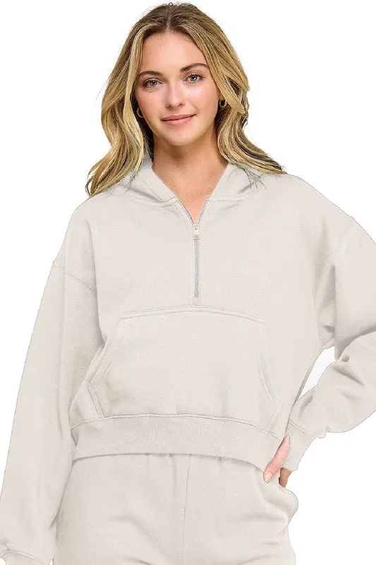 Fleece Half Zip Hoodie