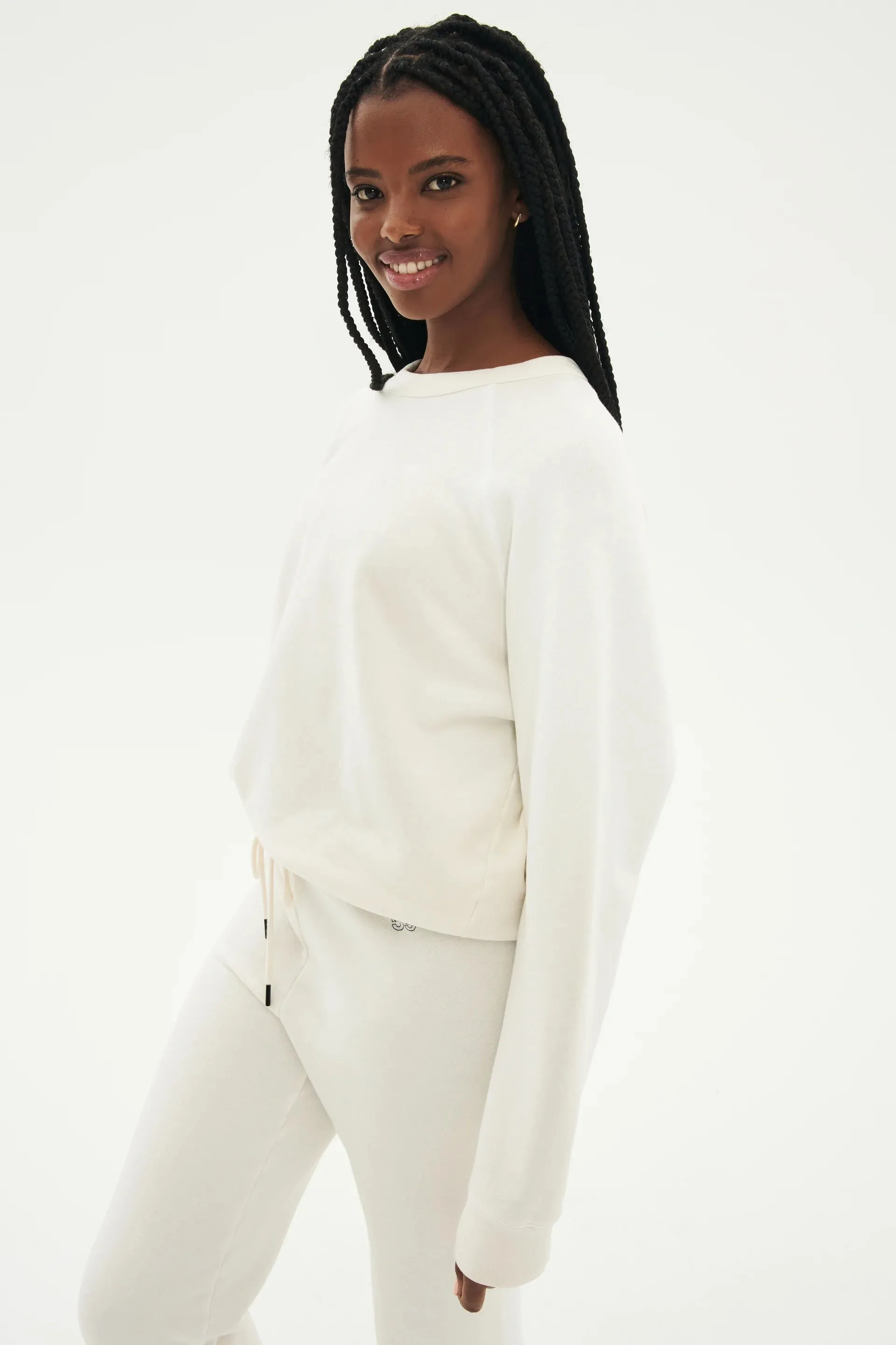 Flore French Terry Sweatshirt, Washed White