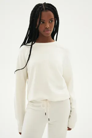 Flore French Terry Sweatshirt, Washed White