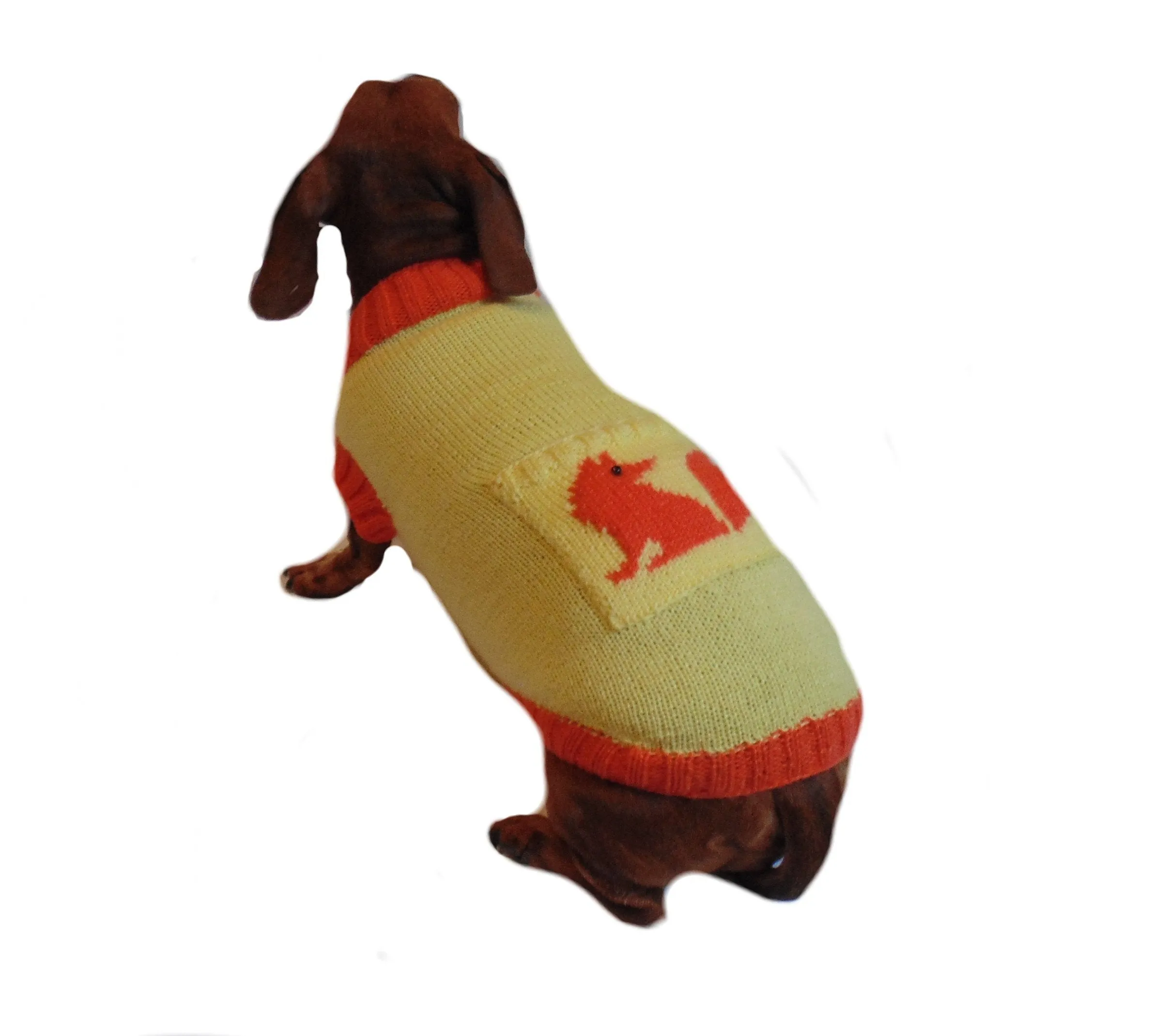 Fox sweater for dachshund, dachshund costume, dachshund clothing