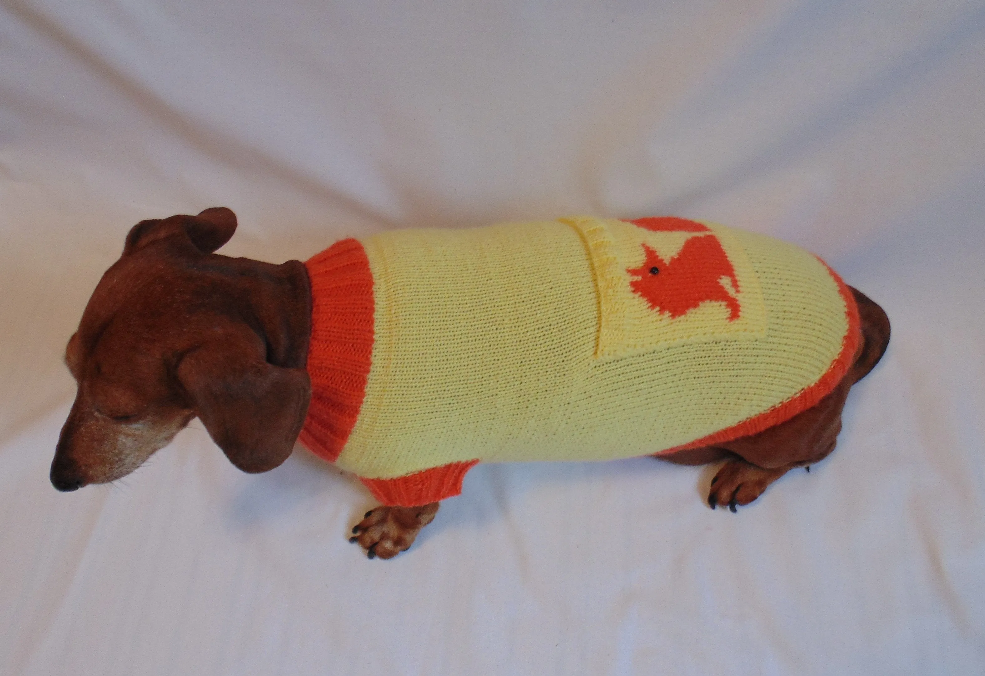 Fox sweater for dachshund, dachshund costume, dachshund clothing