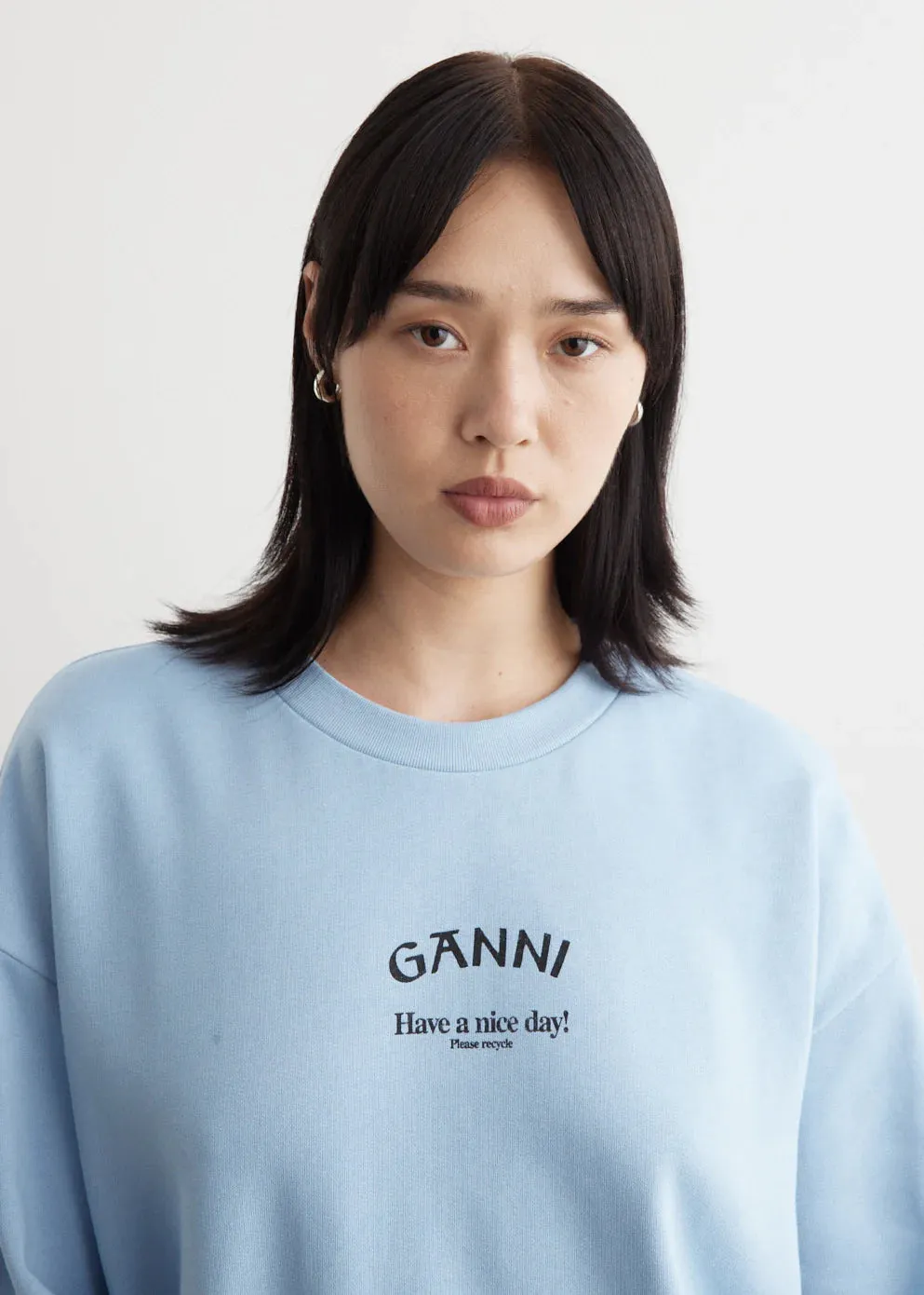 GANNI T3778 BLUE ISOLI OVERSIZED SWEATSHIRT