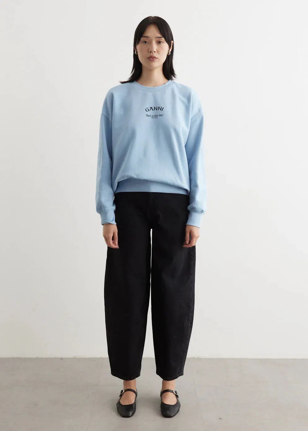 GANNI T3778 BLUE ISOLI OVERSIZED SWEATSHIRT