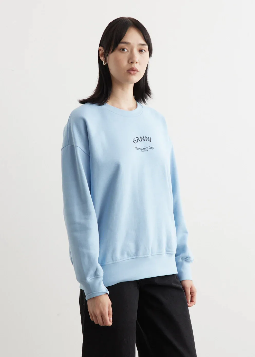 GANNI T3778 BLUE ISOLI OVERSIZED SWEATSHIRT