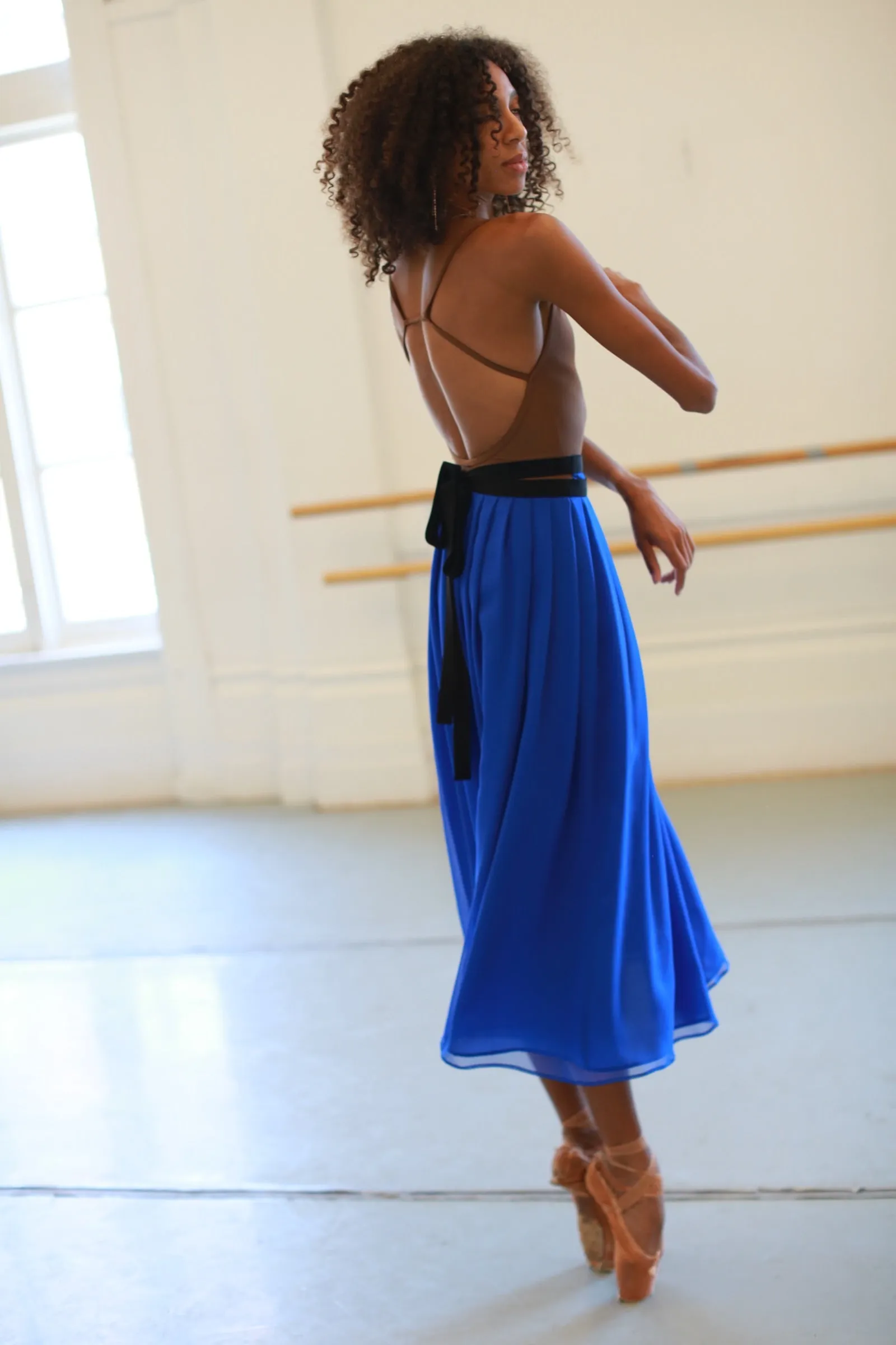 Georgette Pleated Wrap Skirt | Sapphire