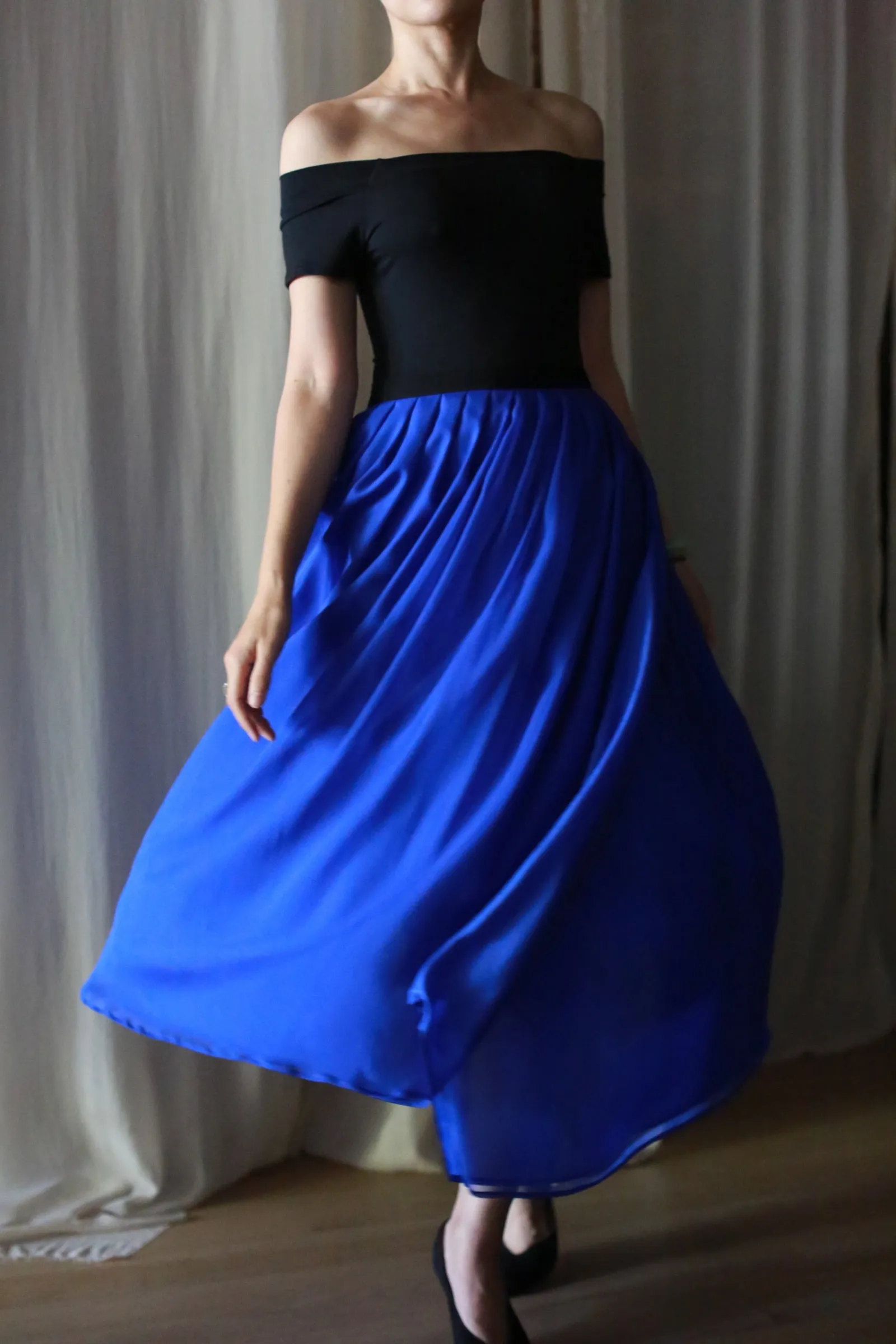 Georgette Pleated Wrap Skirt | Sapphire