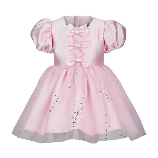 GIRLS MIKADO BALL DRESS WITH HAIRBOW - PINK