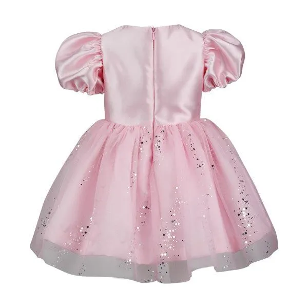 GIRLS MIKADO BALL DRESS WITH HAIRBOW - PINK