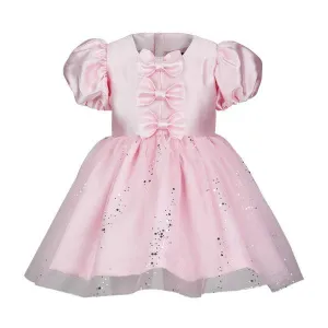 GIRLS MIKADO BALL DRESS WITH HAIRBOW - PINK