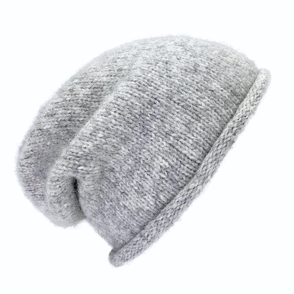 Gray Essential Knit Alpaca Beanie by SLATE   SALT