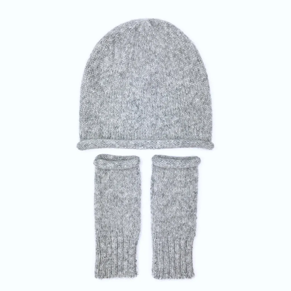 Gray Essential Knit Alpaca Beanie by SLATE   SALT