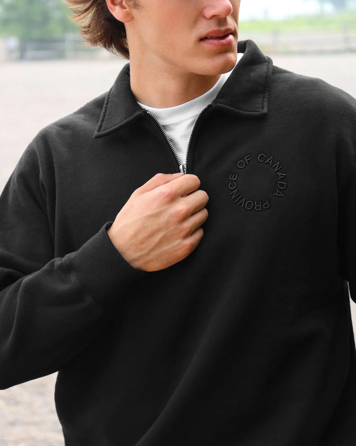 Half Zip Fleece Sweatshirt Black - Unisex