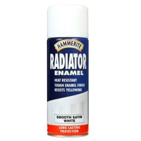 Hammerite 400ml Radiator Enamel Satin White Aerosol