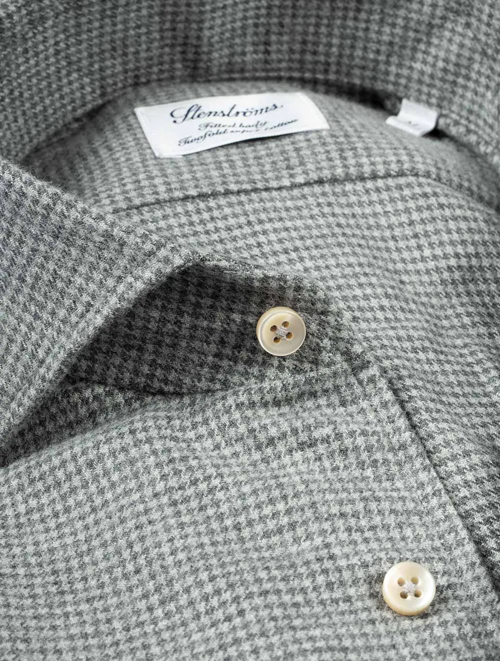 Houndstooth Flannel Shirt Grey