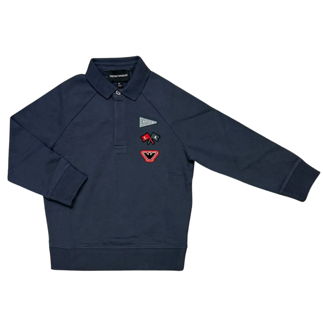 Indigo Patch Polo Sweatshirt