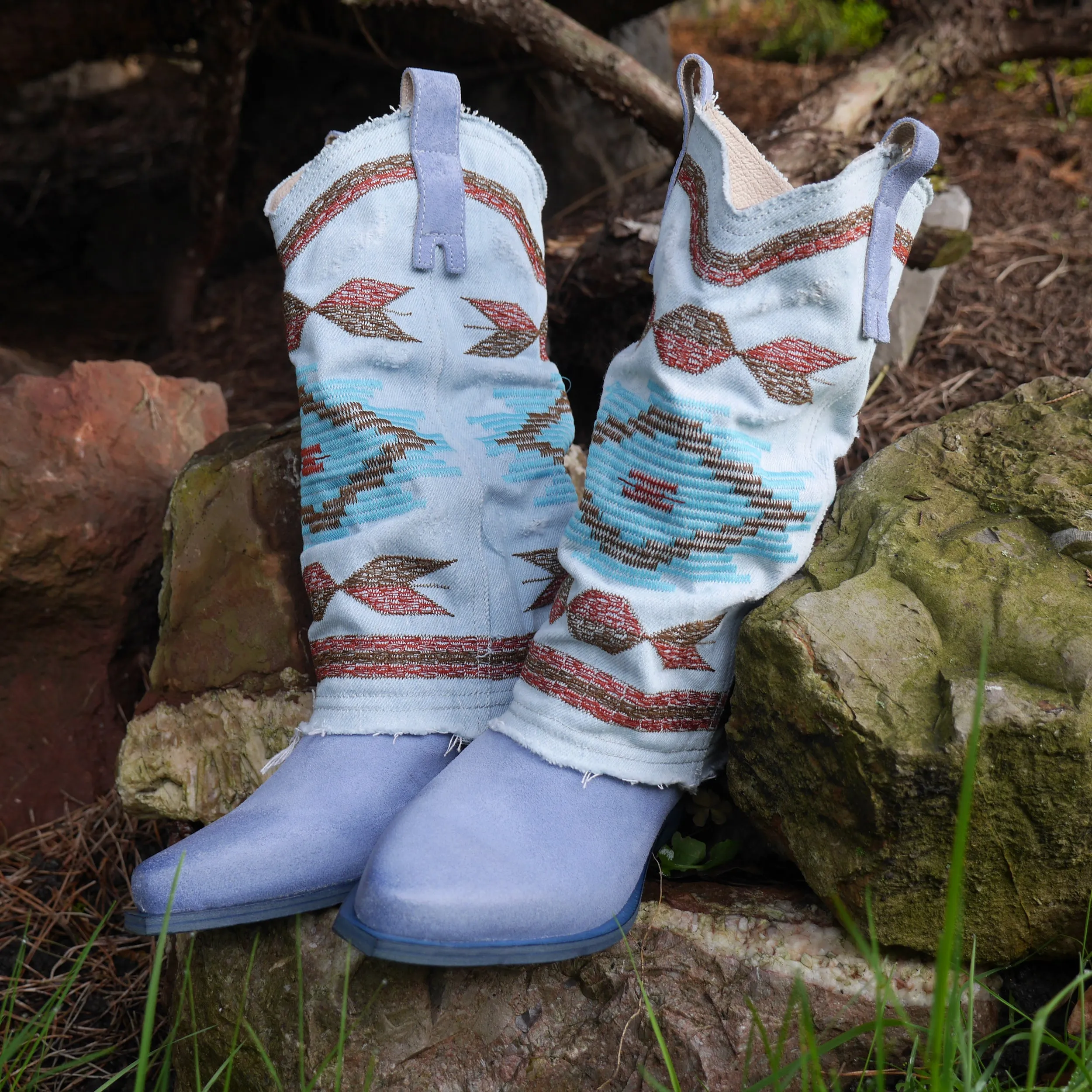 IZEL - Blue /Denim Jeans Aztec Boot