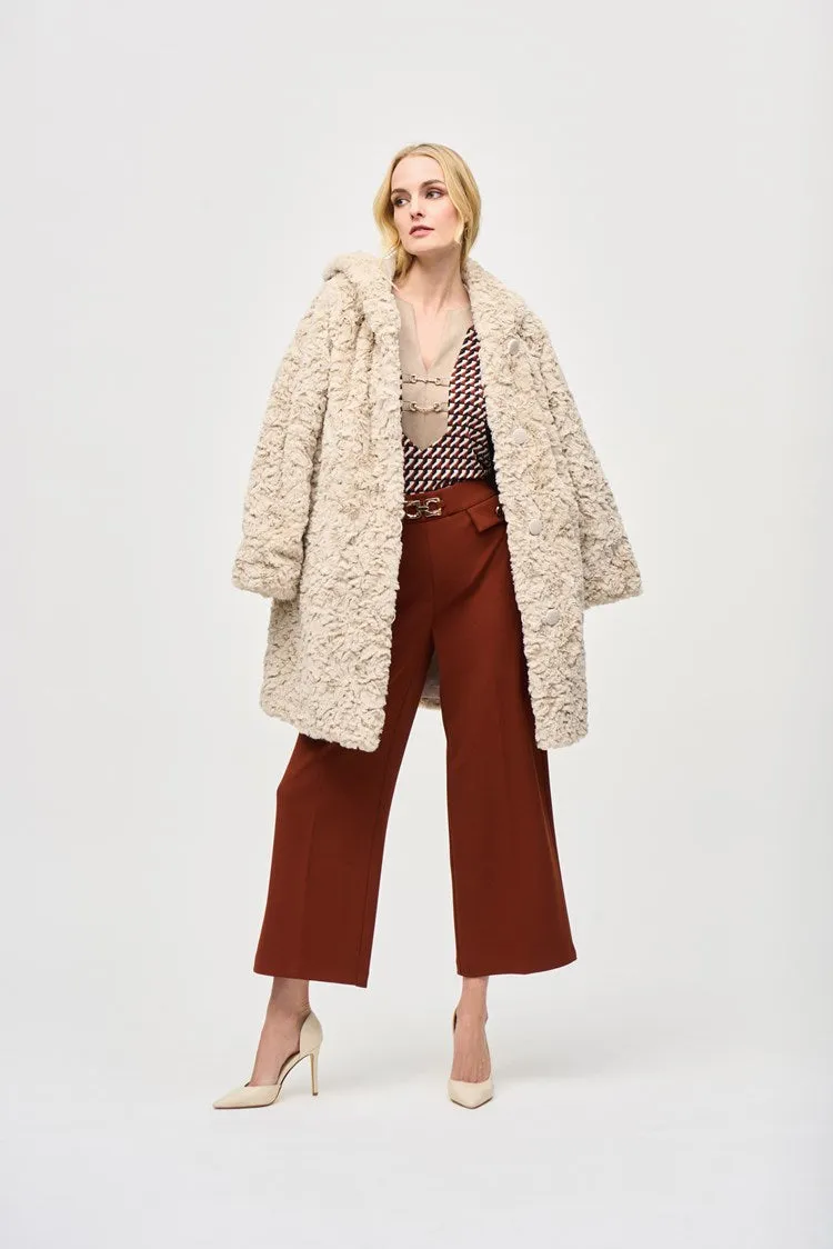 Joseph Ribkoff Champagne Reversible Faux Fur Coat