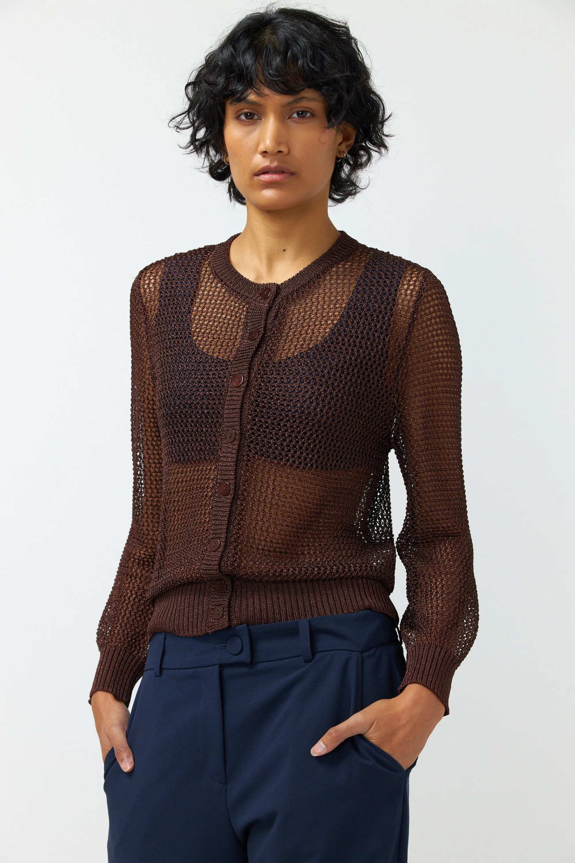 Kate Sylvester Zoe Cardigan - Espresso