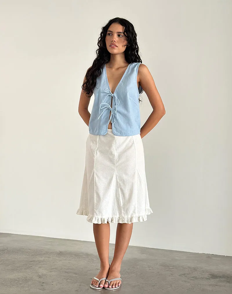 Kayve Tie Front Top in Nantucket Blue