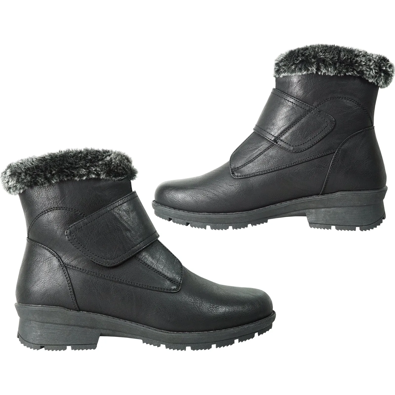 KOZI Canada Waterproof Women Boot NEIVA-2 Ankle Winter Fur Casual Boot Black