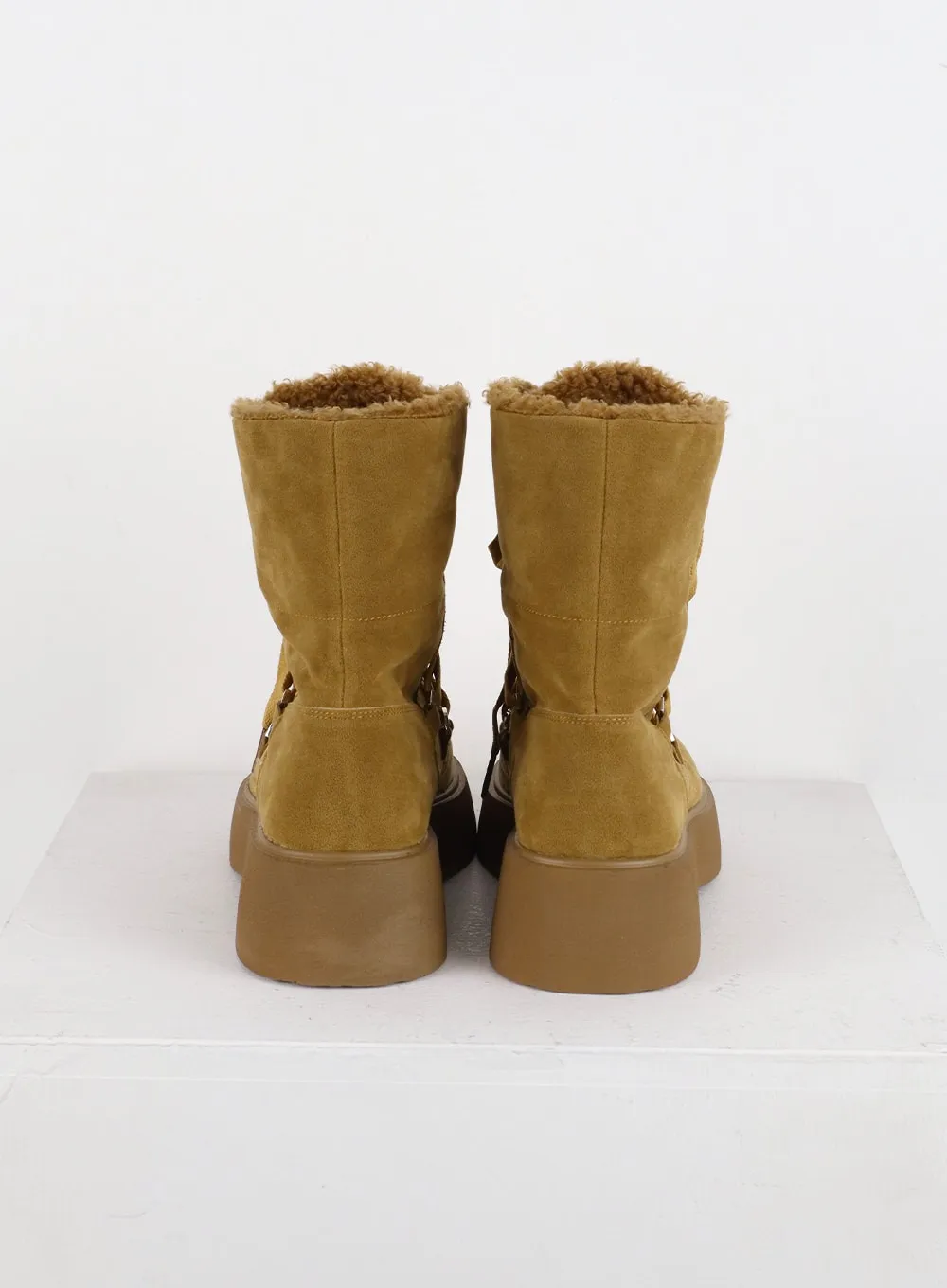 Lace-Up Suede Platform Boots CD318