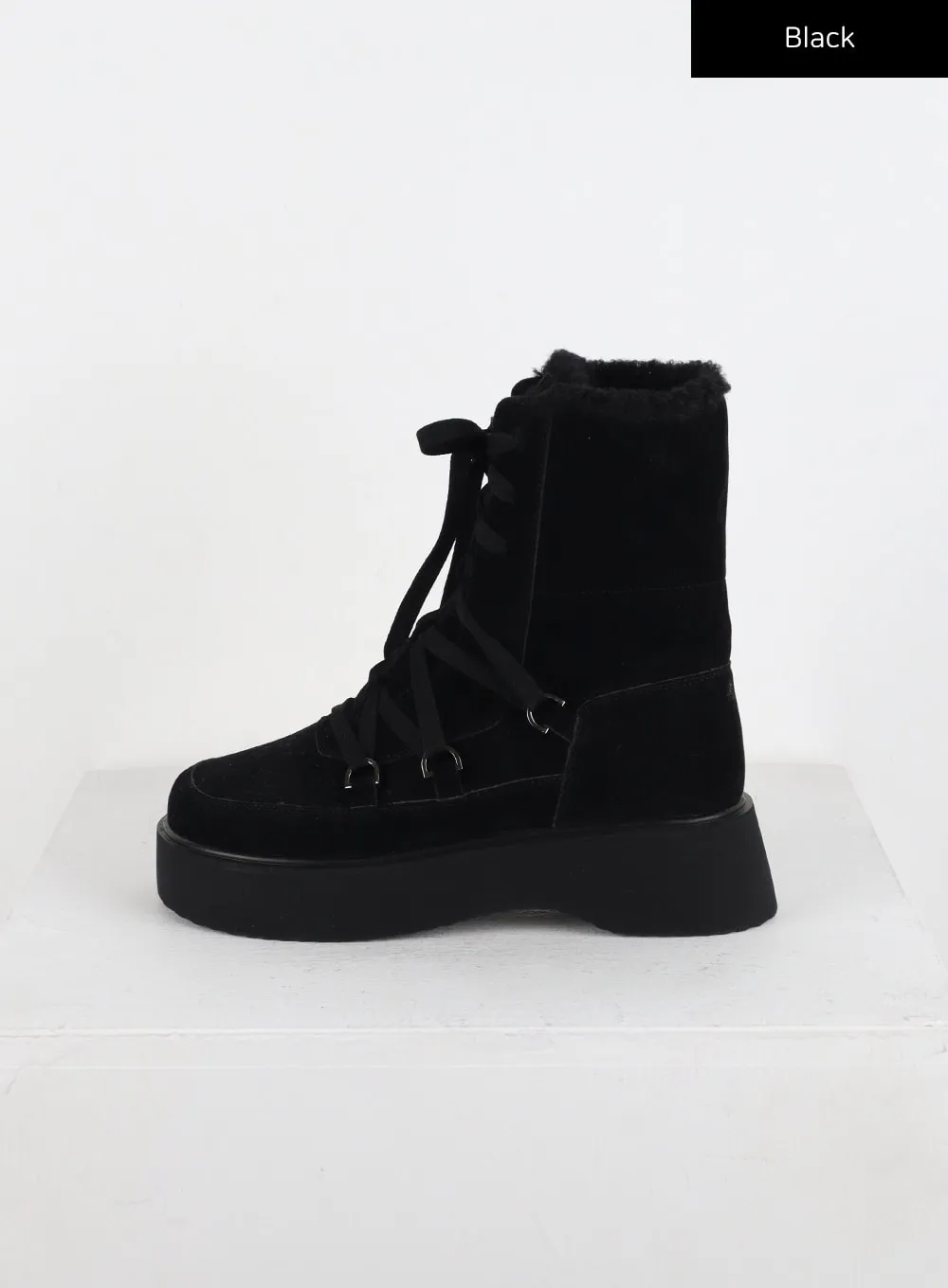 Lace-Up Suede Platform Boots CD318