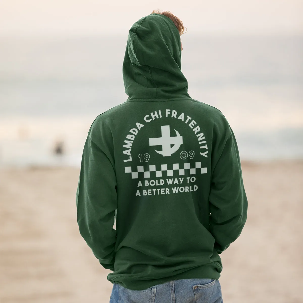 Lambda Chi Retro Block Graphic Hoodie