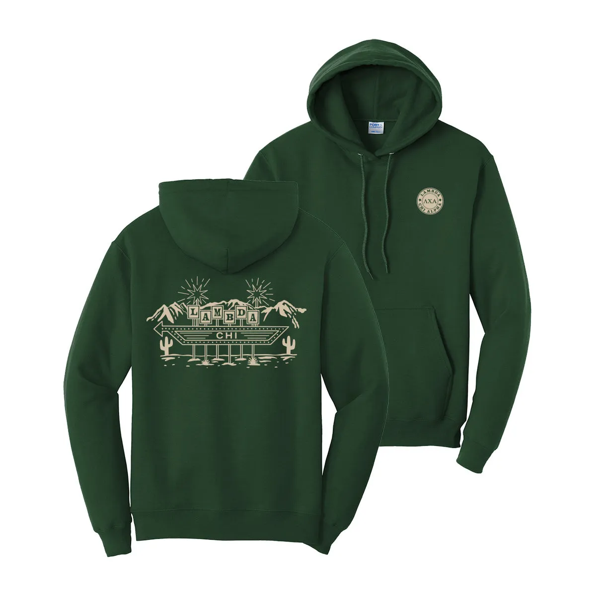 Lambda Chi Western Vintage Motel Hoodie