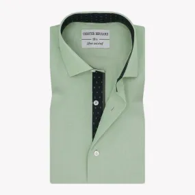 Light Green Casual Shirt with Blue Dots OL-42