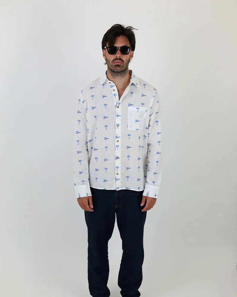 Lobster and Palm shirt | Linen - Cotton