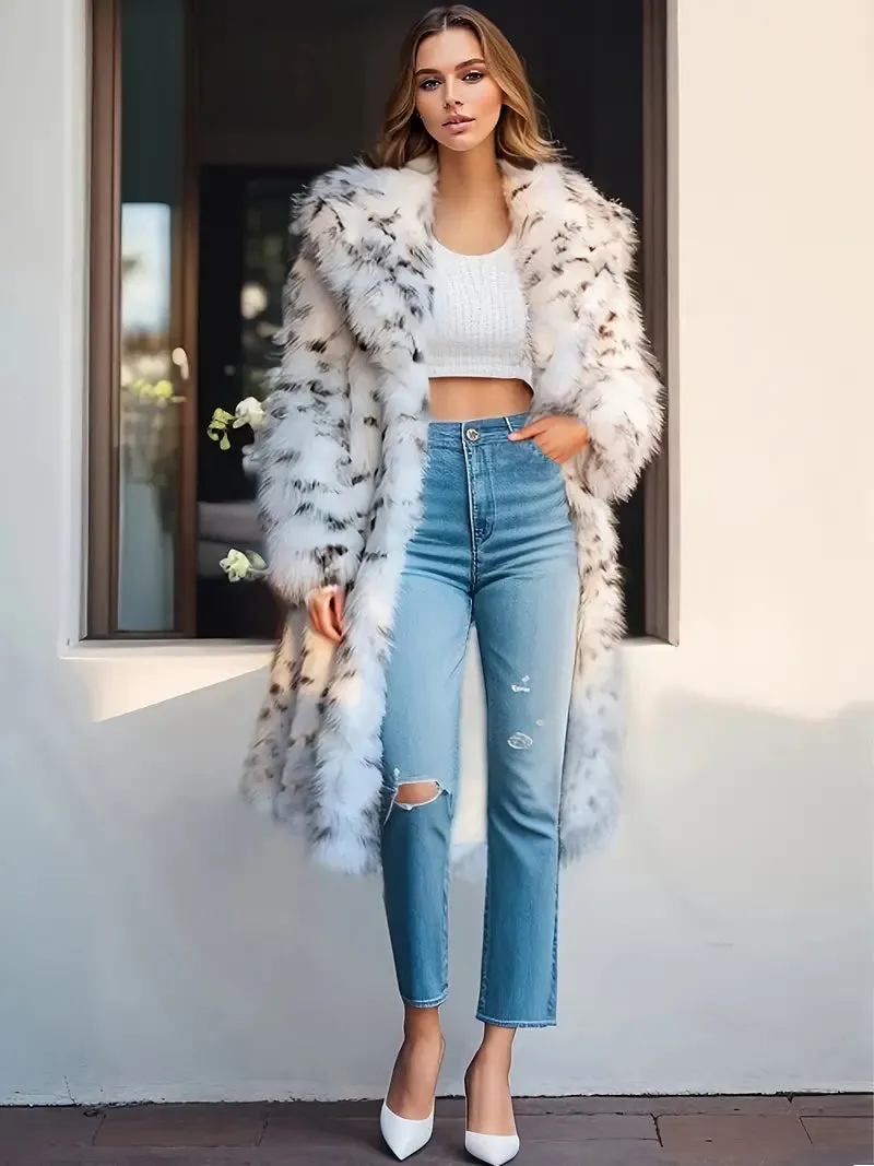 Long Fluffy Fur Coat Luxury Coat