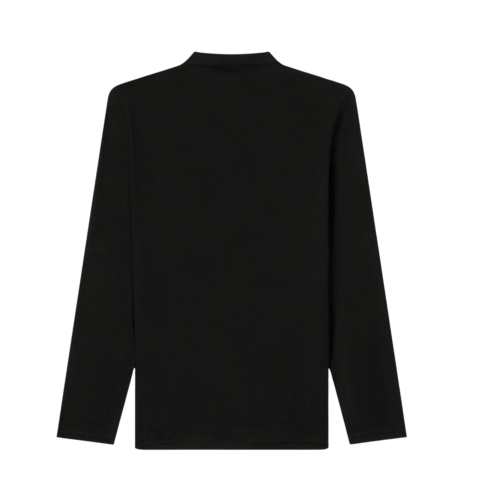 Long Sleeve Smart Cotton Polo shirt - Black