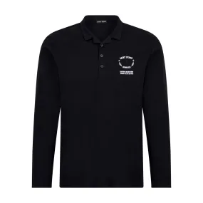 Long Sleeve Smart Cotton Polo shirt - Black