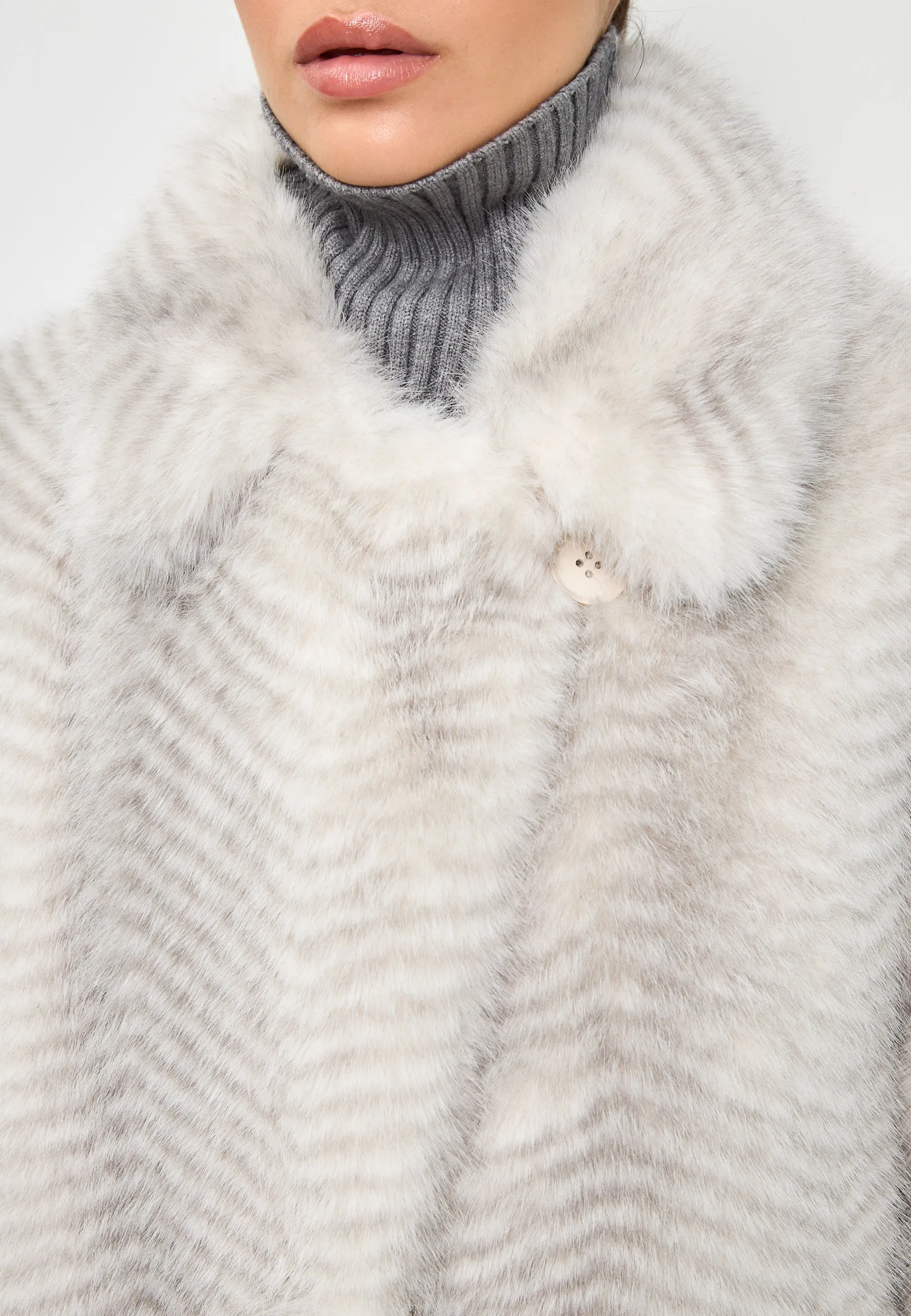 Luxurious Faux Fur Coat Natalie  - White