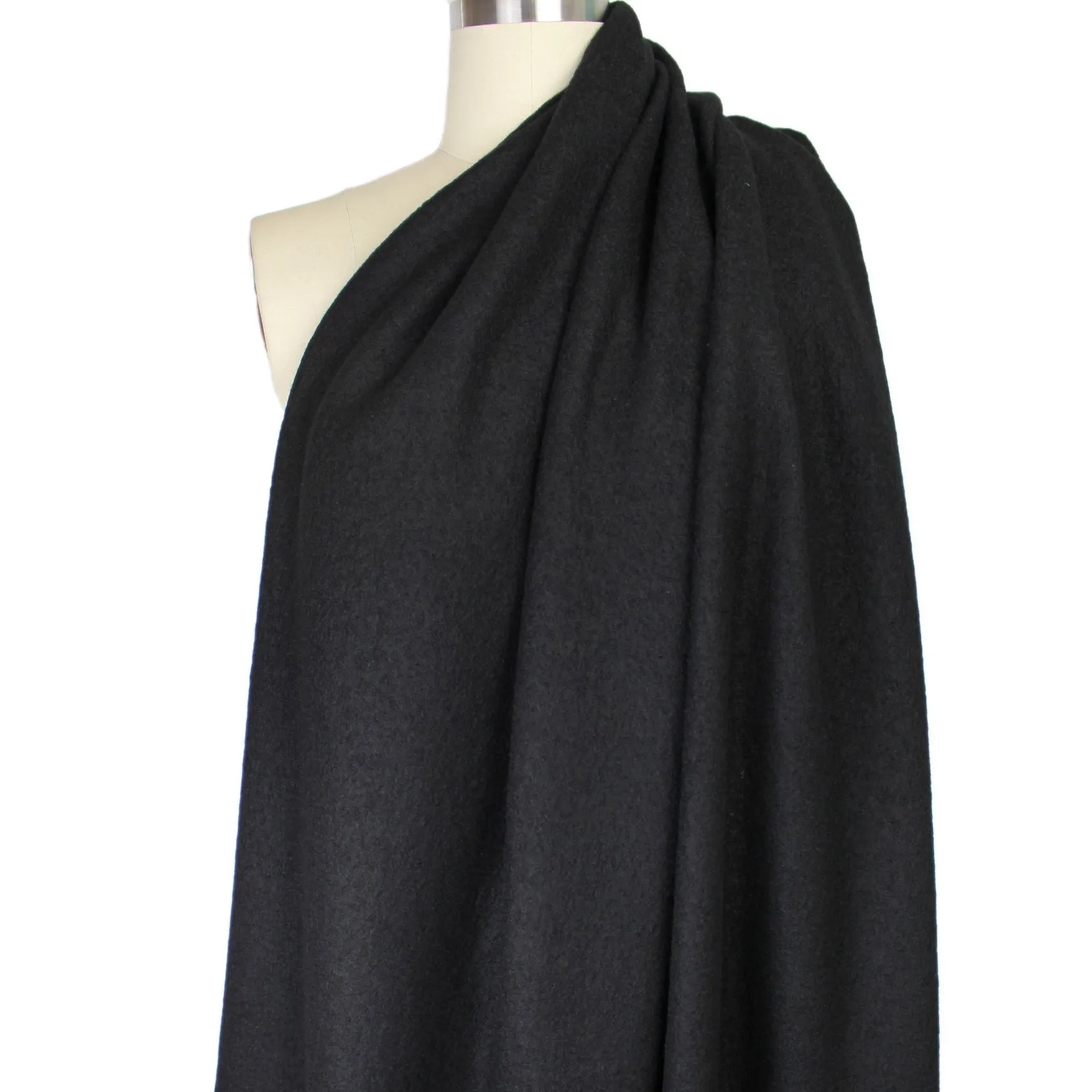 luxury boiled wool knit coating - black