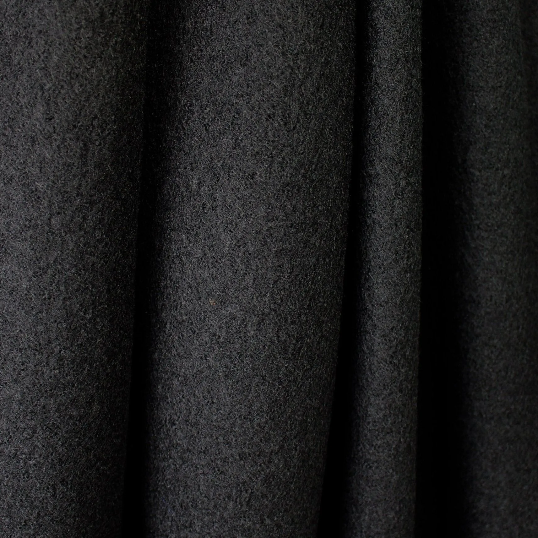 luxury boiled wool knit coating - black