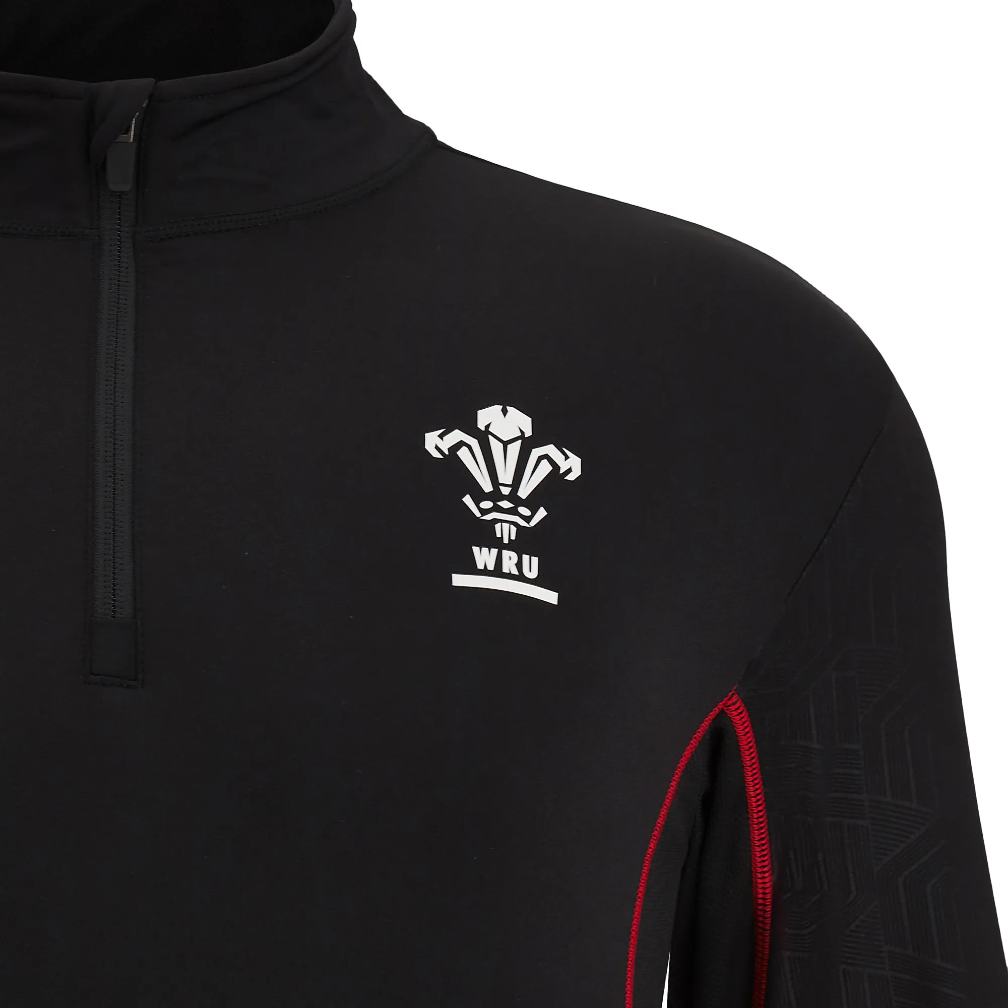 Macron Wales WRU Mens Rugby Travel ¼ Zip Jacket