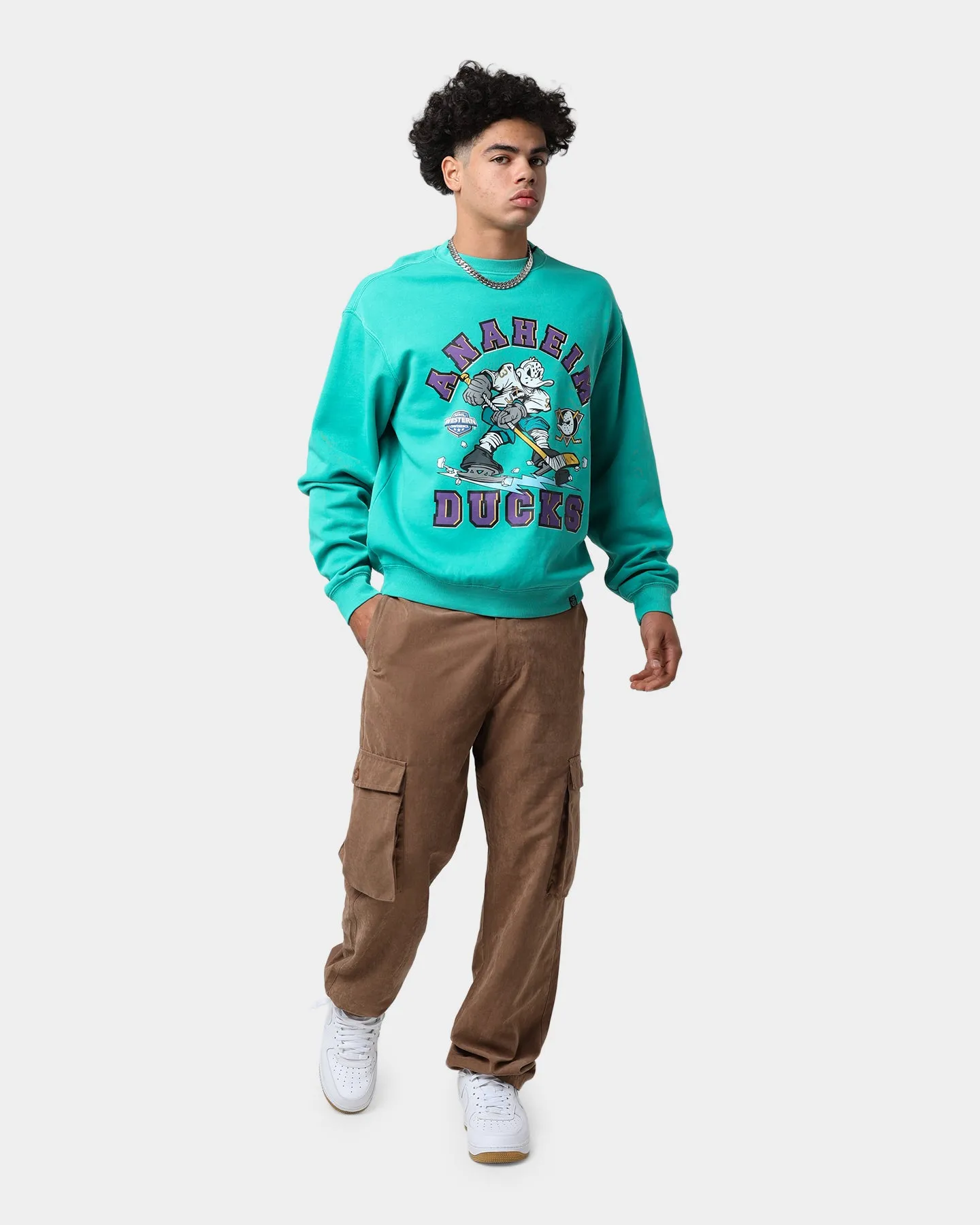 Majestic Athletic Anaheim Ducks Ice Player Crewneck Teal