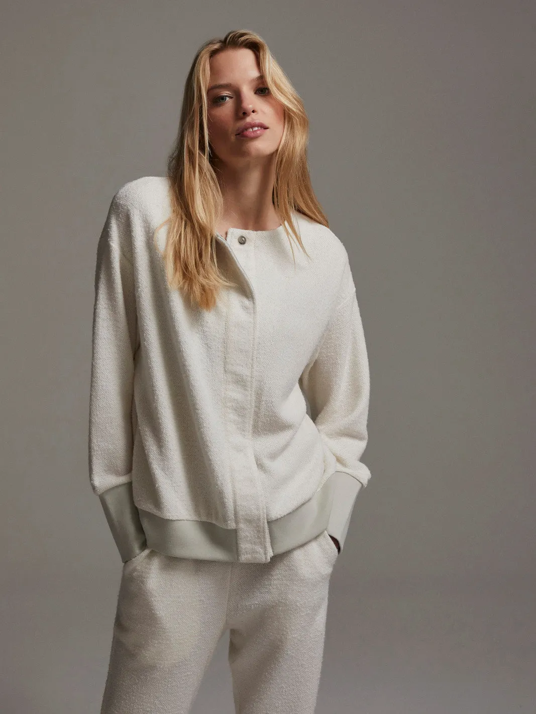 Margate Textured Sweat, Ivory