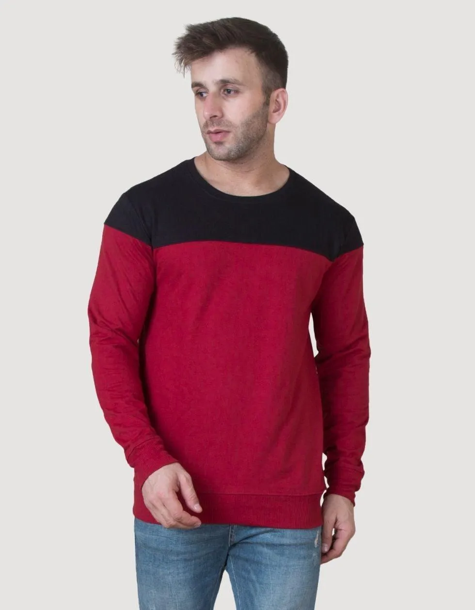 Maroon ColorBlock Sweatshirt