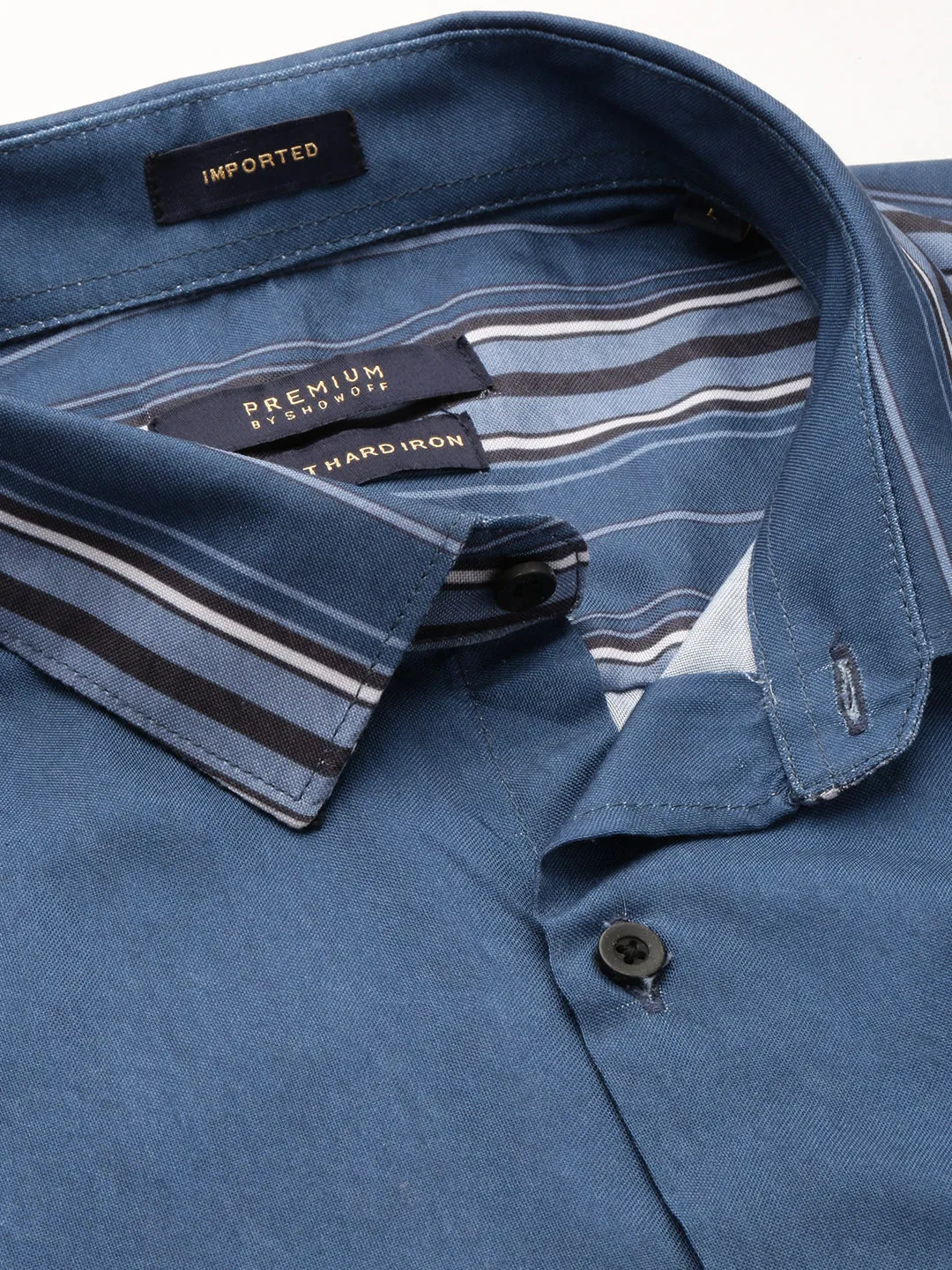 Men Blue Striped Casual Casual Shirts