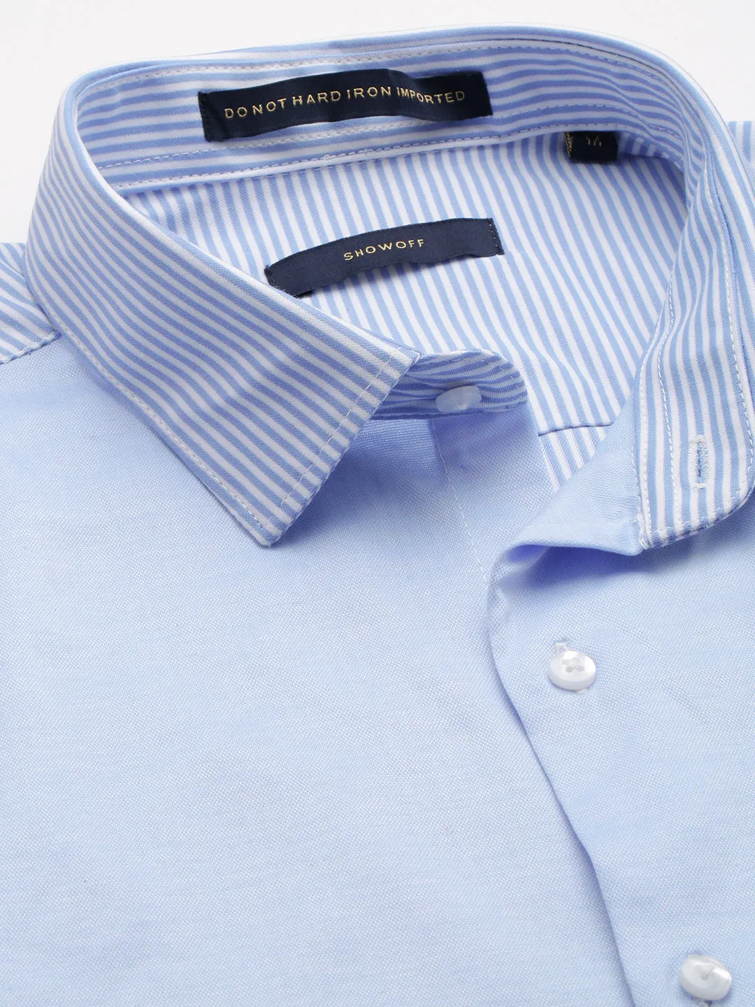 Men Blue Striped Casual Shirt