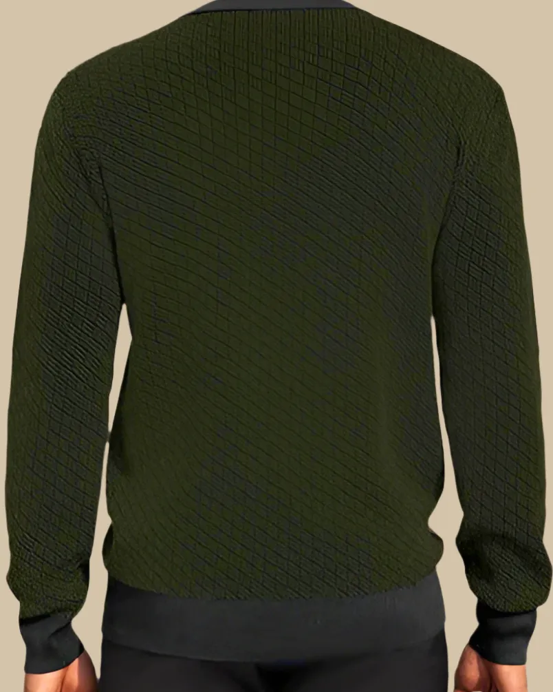 Men Herringbone Crewneck Jumper