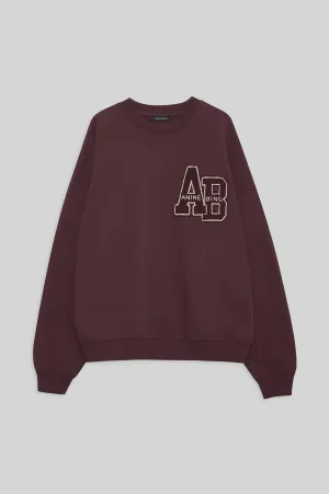 MILES OVERSIZED SWEATSHIRT LETTERMAN - DARK BURGUNDY